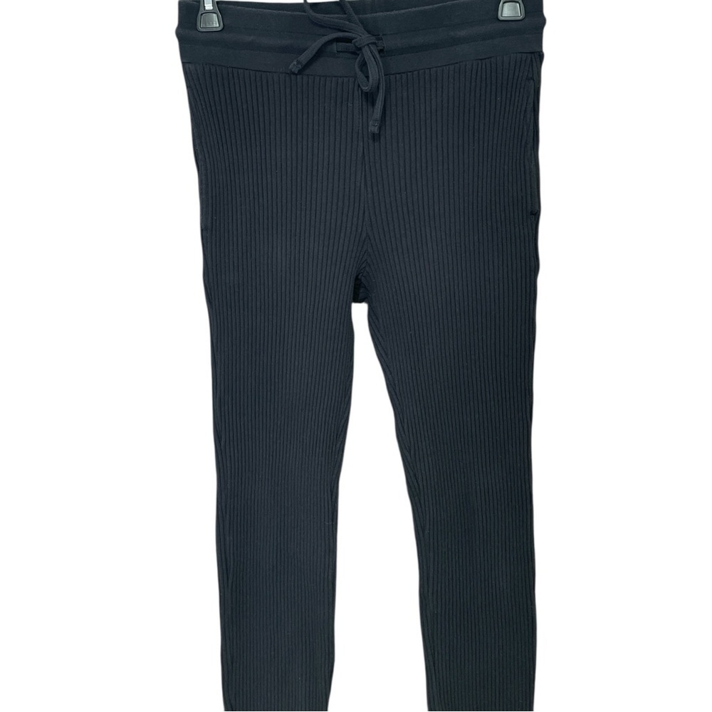 THE RANGE Jogger Pants Black Ribbed Drawstring Size Large - Picture 2 of 13